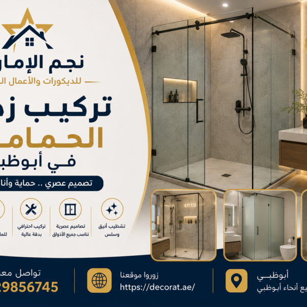 تركيب زجاج الحمامات في ابوظبي