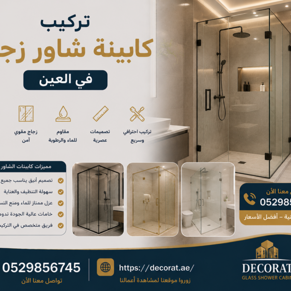تركيب كابينة شاور زجاج في العين
